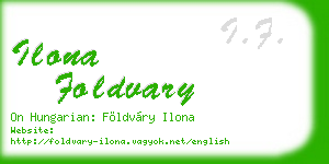 ilona foldvary business card